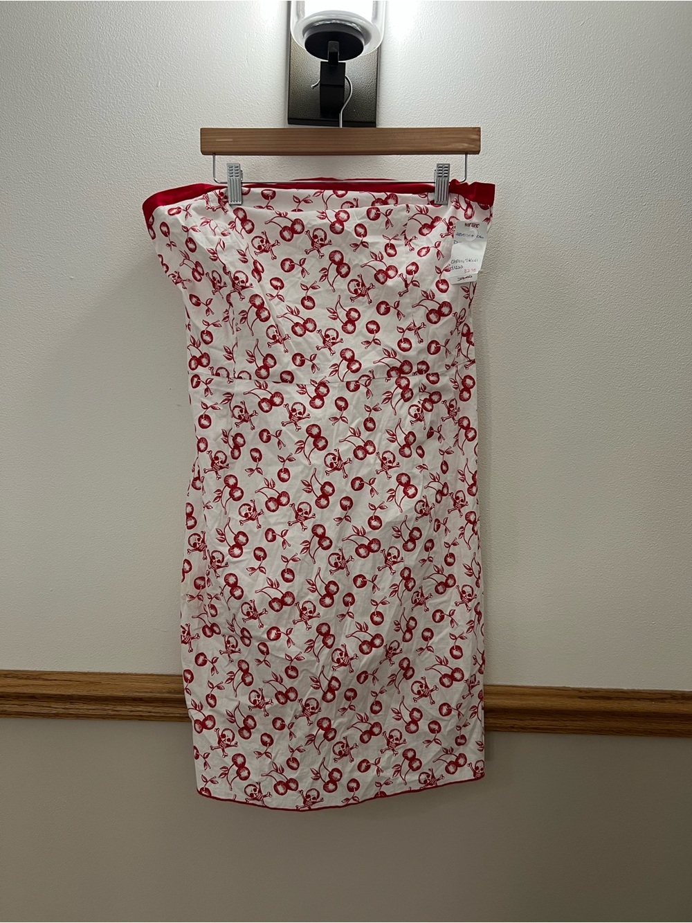 NWT Y2K Vintage Hot Topic Pinup Cherry Skeleton Strapless Midi Dress size XXL